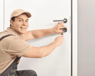 Technician on phone
