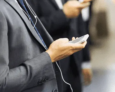 Technician on phone